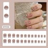Cat Eye False Nails Glossy Press on Nails Short Square Silver French Tips Fake Nails with Design Artificial Acrylic Nails Full Cover Reusable Aurora Coffin Fake Nails Medium Glue on Nails for Women