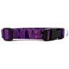 K9 Bytes Purple Stripe Batik Soft Adjustable Dog Collar with Quick Release Buckle Small