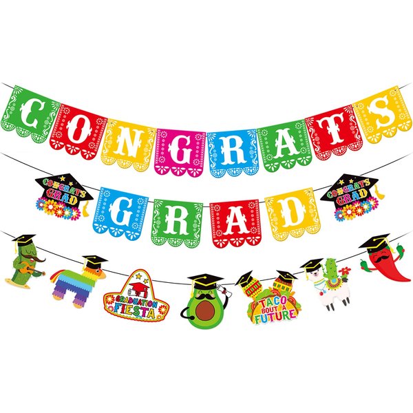 Mexican Graduation Party Decorations 2024, Fiesta Theme Congrats Grad Banner Class of 2024 Garland, College High School Senior Taco Bout A Grad Graduate Party Decoration