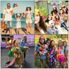 GINMIC Hawaiian Leis, Luau Party Favors, 40Pcs Tropical Hawaiian Party Necklace, Headbands And Wristbands