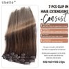 Clip in Hair Extensions Real Human Hair,12 Inch Golden Blonde Balayage Light Blonde Highlights Clip in Hair Extensions Human Hair Clip in Extensions 70G 7 Pcs Double Weft Remy Human Hair Extensions