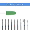 YUXIANLB 10pcs Nail Drill Bits Set for Manicure, Diamond Bits Drill Kit for Nails Professional Russian Cuticle Removal Bits Manicure Set Professional for Home Salon