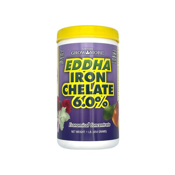 Grow More 0.2-0-0 EDDHA Iron Chelate for Greener Plants on Soils with pH above 7-1lb of Water Soluble Chelated Iron for Plants - 6% Iron Supplement