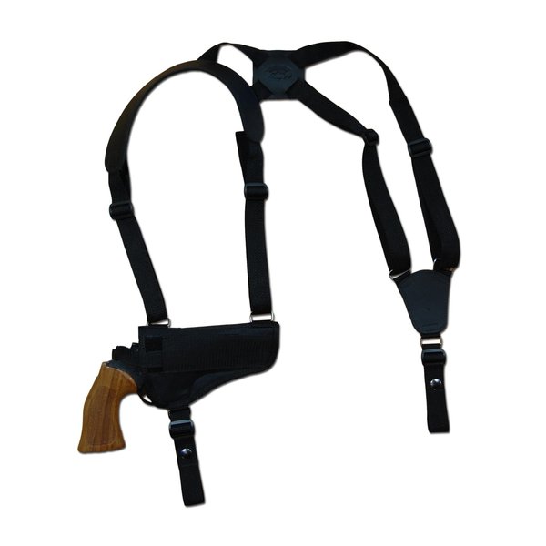 Barsony Horizontal Shoulder Holster for 4-5" .38 .357 .41 .44 Revolvers (S&W K&L 10 17 48 64, Left)