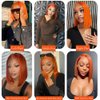 250% Density Ginger Bob Wig Human Hair 14 Inch Straight 13x4 Ginger Orange Lace Front Wigs Human Hair Pre Plucked with Baby Hair Straight Glueless Wigs Human Hair Bob Wigs for Black Women #350