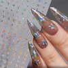 6 Sheets Star Nail Stickers 3D Glitter Shiny Gold Silver White Black Stars Nail Art Sticker Geometry Star Sticker DIY Transfer Decal Designs Nail Tips DIY Manicure Luxury Nail Art Decoration Supplies