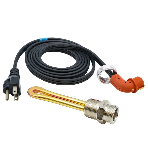Zerostart 3500043 Engine Block Heater for Ford, Mercury, Lincoln, International, Caterpillar, Detroit Diesel, Hino, Mack, Nissan, 3/4" NPT Thread | CSA Approved | 120 Volts | 1000 Watts