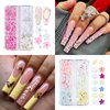 Baoximong 2 Boxes 3D Flower Nail Art Charms White Pink Nail Charms for Acrylic Nails Gold Silver Pearls Nail Art Supplies Rhinestones Spring Cherry Blossom Gems Design Nail Accessories Decorations
