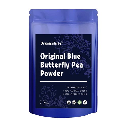 Orgnisulmte Blue Butterfly Pea Powder Premium Blue Matcha Tea Powder Natural Food Coloring Butterfly Pea Flower Powder 4.23Oz(120g）