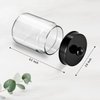 Apothecary Jars Bathroom Vanity Storage Organizer Set -Countertop Canister Plastic Acrylic Jar - Farmhouse Decor Qtip Holder for Cotton Swabs,Makeup Sponges,Flossers,Paper Clips -Black(2)