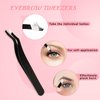 Lash Applicator Tool Lash Tweezers 1 Lash Applicator for Lash Clusters Plus 1 Upgraded Eyebrow Tweezers DIY Eyelash Extension Tweezers Kit Eyelash Applicator Tool (2 pcs)