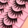 Kloffing Eyelashes Natural Look Faux Mink Lashes Pack Handmade Fluffy False Eyelashes 3D Volume Eyelash 10 Pairs Eye Lashes (8-12MM Cat Eye WA27)