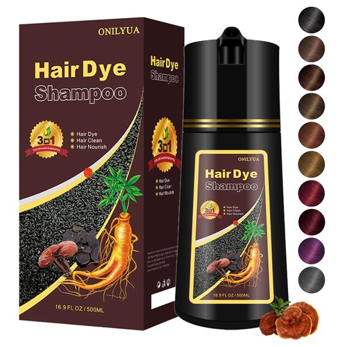 Yocisku Hair Dye Shampoo, Semi-permanent Hair Color, Gray Hair Coverage Dye Shampoo, Hair Color Shampoo for All Hair Types, Easy to Use, Suitable for Home and Salon (Cherry Brown)