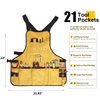 BRITEREE Work Tool Apron for Men and Women, Torso Length with 21 Tool Pockets, Durable Canvas Apron, DIY Enthusiasts