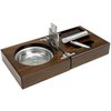 OYHBO Wooden Cigar Ashtray Set with Cigar Cutter and Punch - Foldable Travel Compact Cigar Holder Ashtray Collection Gift