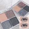 Erinde 4 Colors Eyeshadow Palette - Matte, Metallic and Shimmer Finishes, Velvety Pigmented Blendable, Creamy Formula Smoky Eye Shadow Palette Makeup, Talc-Free, 55 Starlight
