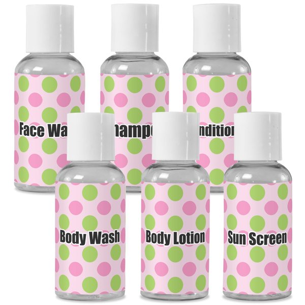 YouCustomizeIt Personalized Pink & Green Dots Travel Bottles