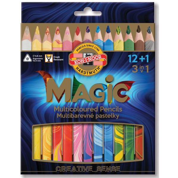 Koh-I-Noor Magic Jumbo Triangular Coloured Pencil (Pack of 13)
