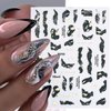 6 Sheets Marble Nail Art Stickers 3D Gold Glitter Bronzing Marble Nail Decals for Nail Art Supplies Self-Adhesive Nail Design Irregular Wave Line Nail Stickers for Women Acrylic Nails Salon DIY Decor