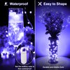 Smacen 12 Pack Black Light Fairy Lights Battery Operated UV Black String Lights Waterproof Silver Wire 7 Ft 20 Led Firefly Starry Moon Lights for DIY Glow Party Body Paint Halloween Décor