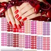 DANNEASY 16 Sheets Solid Color Nail Polish Strips Glitter Nail Wraps Gel Nail Strips Self Adhesive Nail Polish Stickers for Women Fingernails Nail Art Accessories with Nail File, Cuticle Stick