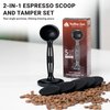 Koffee Zen Espresso Scoop with Tamper, 5 Espresso Tamper Sizes Included (49mm - 58mm), Coffee Scoop Measuring Spoon (1 & 2 tbsp), Replacement Tamper for Espresso Machine Delonghi, Breville, & Others