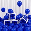 FOTIOMRG 120pcs 5 inch Royal Blue Balloons, Small Royal Blue Latex Party Balloons Helium Quality for Birthday Graduation Baby Shower Baseball Nautical Wedding Party Decorations (with Blue Ribbon)