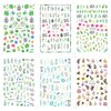 12 Sheets Summer Leaf Nail Art Stickers 3D Self-Adhesive Nail Decals Nail Art Supplies Palm Leaves Clover Nail Design for Women Manicure Nail Decorations Accessories