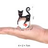 Too-arts Cat and Goldfish Sculpture Glass Ornament Cat Figurine Hand Blown Black & Red