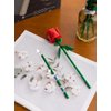3 Pack - Rose Flower Bouquet Building Block Set for Adults, Mini Flowers Blcoks Building Kits Table Centerpiece Gift for Women, Not Compatible with Logo Botanical Collection (Red)