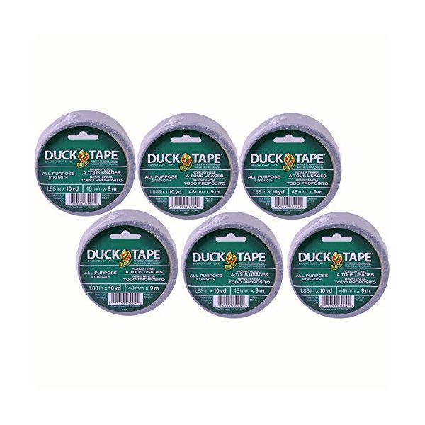 Duck Tape Brand Duct Tape, All Purpose Strength, 1.88 IN x 10 YD, (Pack of 6)