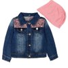 Peacolate 2-11Y Little&Big Girls Sequin Outerwear Embroidery Denim Jacket(Butterfly,7-8y)