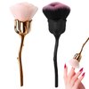 NONENDU 2 PCS Nail Dust Brush, Ultra Soft Nylon Dust Brush for Nails, Nail Brushes for Nail Art Cleaner Tools, Rose Shape Nail Brush & Makeup Brush