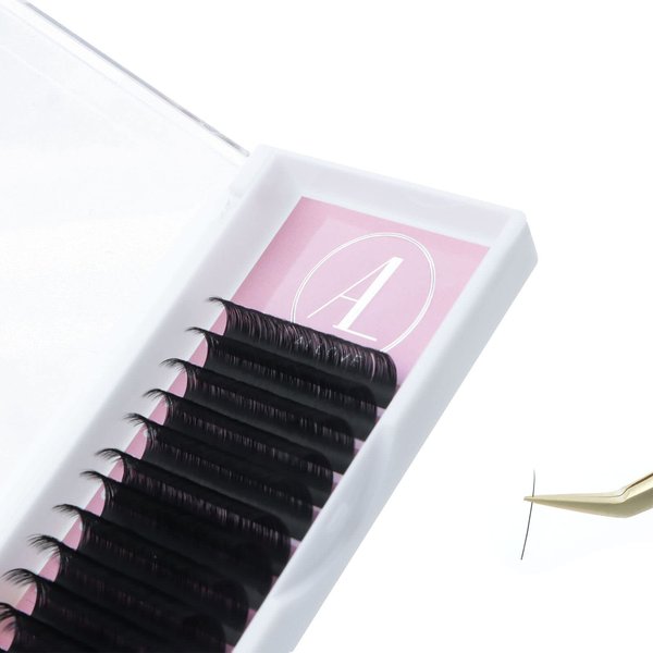 ALLOVE Eyelash Extension Classic Lash Extensions 0.20 C Curl 12mm Premium Silk Individual Volume Lash Extensions Lash Trays for Lash Extensions Supplies Single Eyelash Extensions