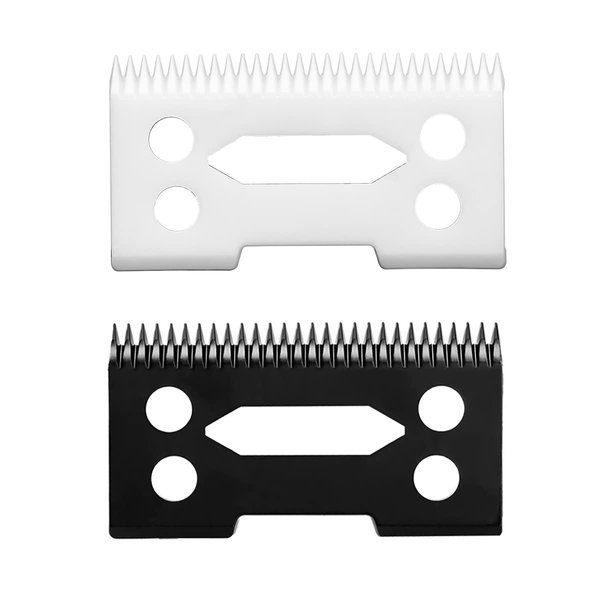 VRMETA Professional Hair Clipper Replacement Ceramic Blades, 2 Holes Precision Adjustable Hair Clipper Parts Blade for Wahl Clippers, Wahl 5-Star Senior, Magic Clip