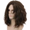 karlery Men Fluffy Short Curly Brown Wig Halloween Cosplay Wig Anime Costume Wig (2)
