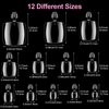 PAGOW 600Pcs False Toe Nail Tips, 12 Size Clear Acrylic Artificial French Full Cover DIY Toenails Fake Foot Decoration Art Salon for Women girl