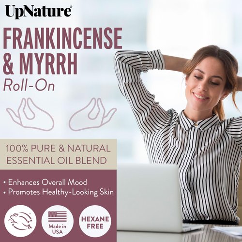UpNature Frankincense and Myrrh Essential Oil Roll On – 100% Natural Frankincense & Myrrh for Skin & Face