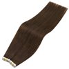 Sunny Tape in Hair Extensions Human Hair Brown Hair Extensions Tape in Chocolate Brown Tape in Hair Extensions for Women 4 Brown 20pcs 50g 16inch