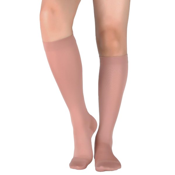 +MD 15-20 mmHg Medical Compression Socks for Men/Women, Lightweight Opaque Knee High Support Stockings-Swelling, Varicose Veins, Thrombosis, NudeXL