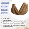 Tape in Golden Brown Hair with Blonde Mixed Real Hair Highlights Human Remy Hair Extensions Silky Straight Seamless Skin Weft 18" 20Pcs/40Grams Invisble Tape on Glue in Extensions