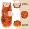 ZRQ Clip in Hair Extensions for Women, 4PCS Clip Ins Long Wavy Curly Hair Extension 20 Inch Synthetic Hair Extension Thick Hairpieces (Copper Red, 20 Inch)