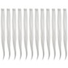 SWACC 12 Pcs Straight One Color Party Highlights Clip on in Hair Extensions Colored Hair Streak Synthetic Hairpieces (Sliver Gray)