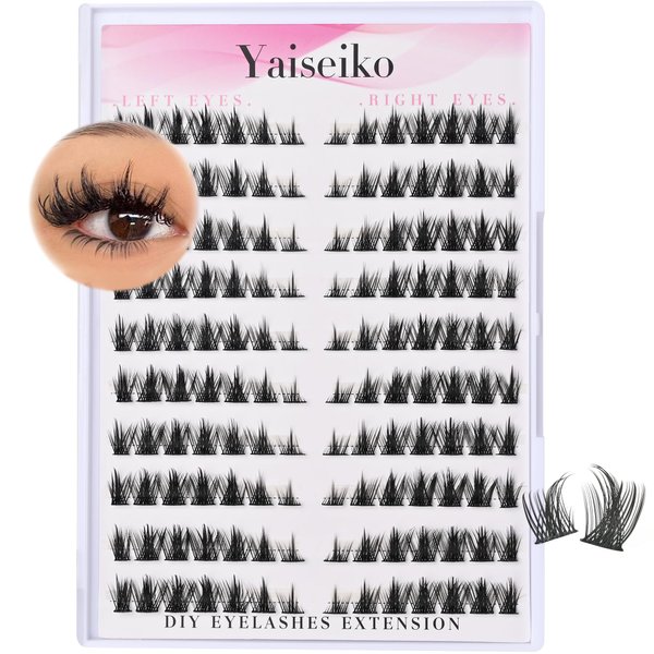 Manga Lashes,Lash Clusters Natural Eyelash Extensions 140Pcs Manga EyeLash Clusters Left & Right Wispy Eyelash Clusters Fluffy Manga Lash Extensions D Curl Cluster Eyelashes (9-16MM)