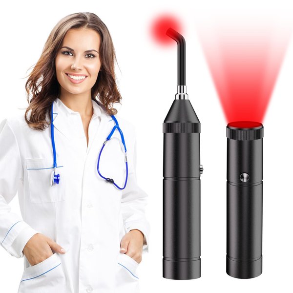 Red Light Therapy Device, Cold Sore Canker Sore Treatment Device, Infrared Light Therapy for Lips Mouth Nose Ear Knee Feet Hands Joint Muscle Nerve Pain Relief with Removable Tip