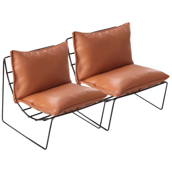 Toddmomy 2pcs Miniature Dollhouse Chair Leather Lazy Sofas Chairs Vintage Backrest Chair Mini Dollhouse Couch Doll Chair for Hamster Dollhouse Furniture Accessories