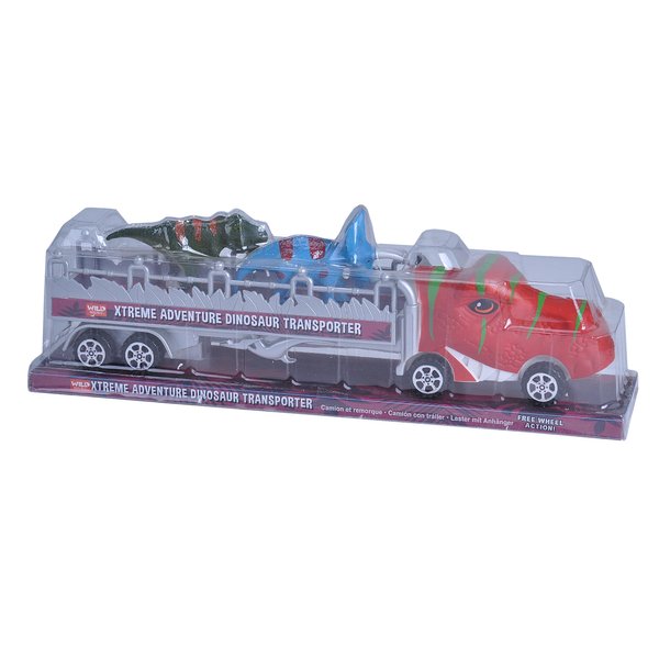 Wild Republic T-Rex Truck, Gifts for Kids, Imaginative Play Toy, Triceratops & Tyrannosaurus