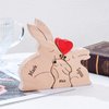 Personalized Wooden Puzzle with 2-8 Family Name,Wooden Rabbit Puzzle,Customizable Wooden Puzzle for Home Decor and Thoughtful Gifts,Birthday for Mom, Dad (Rabbit)