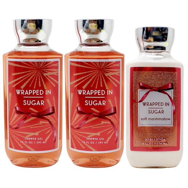 Bath & Body Works Wrapped In Sugar - 3 pack - 2 Shower Gel and 1 Body Lotion