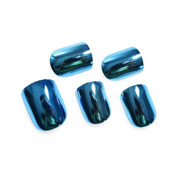iMABC Shiny Glossy Shiny Dark Blue Press On Nails Oval Medium Lenght Nails Salon Manicure Gel Shimmery Nail Art Tips Fake Nals Reusable Acrylic False Nails Stick On Nails for Women Girls